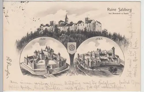 (106885) Künstler AK Bad Neustadt an der Saale, Burg Salzburg 1905