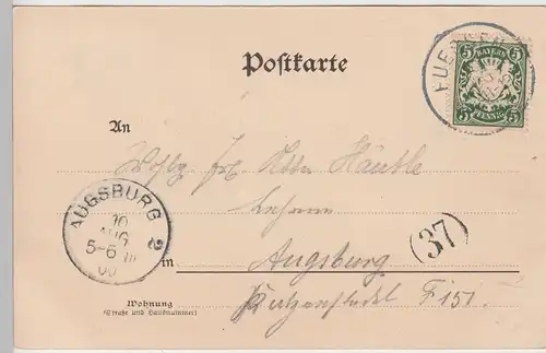 (106285) AK Gruss aus Füssen, Partie mit Schloss 1900