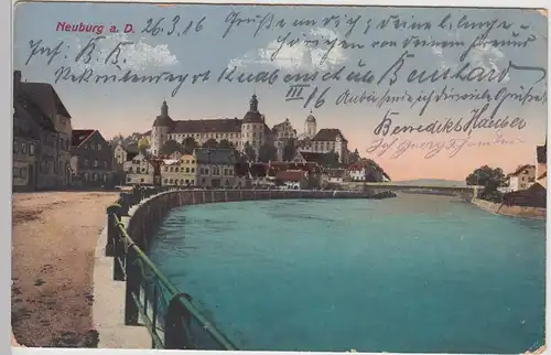 (106277) AK Neuburg an der Donau, Blick zum Schloss, 1916