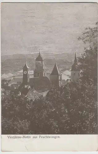 (105924) AK Feuchtwangen, Viertürme Motiv, Feldpost, um 1915