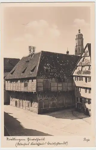 (105898) Foto AK Nördlingen, Gürtelhaus, Hafenhaus, Turm St. Georgs Kirche, vor
