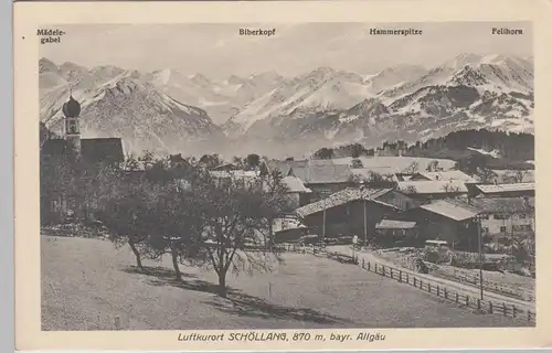 (105881) AK Schöllang, Ansicht mit Berggruppe, 1923