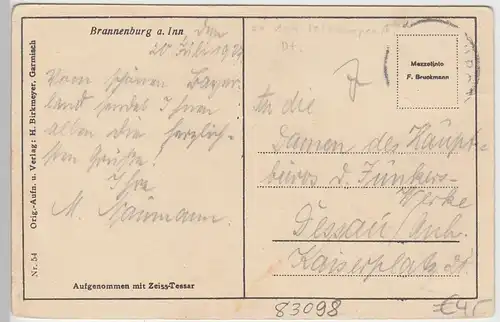 (105868) AK Brannenburg am Inn, 1927