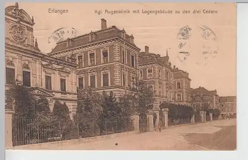 (105861) AK Erlangen, Kgl. Augenklinik mit Logengebäude, 1912