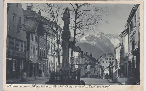 (105860) AK Murnau am Staffelsee, Marktstraße mit Krottenkopf, 1930er