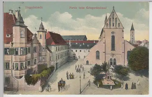 (105684) AK Ingolstadt, Partie beim Kriegerdenkmal, 1911