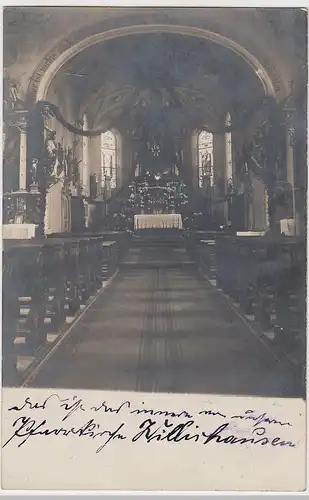 (105059) Foto AK Willishausen, Inneres der Pfarrkirche, Privat-AK 1919