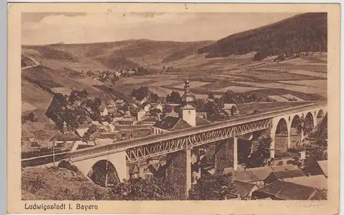 (104463) AK Ludwigsstadt i.B., Trogenbachbrücke 1920er