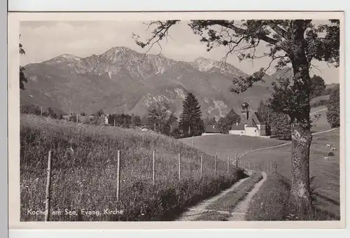 (104285) Foto AK Kochel am See, Evang. Kirche, 1955