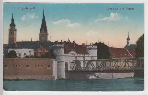 (104058) AK Ingolstadt, Partie an der Donau, 1910/20er