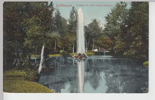 (103290) AK Kaufbeuren, Fontäne in den Jordan-Anlagen, 1914