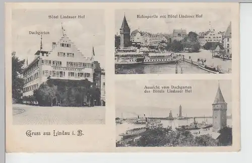 (101837) AK Lindau im Bodensee, Hotel Lindauer Hof, 3 Ansichten 1914