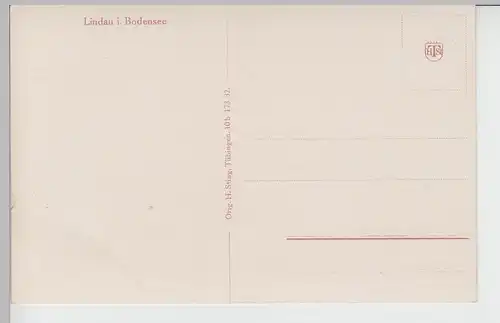 (101834) AK Lindau im Bodensee, Übersicht mit Alpenpanorama, vor 1945