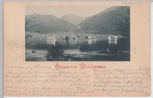 (101459) AK Gruß vom Walchensee 1898