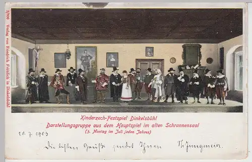 (101444) AK Dinkelsbühl, Kinderzech Festspiel, alter Schrannensaal 1903