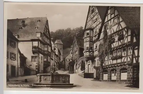 (101421) Foto AK Miltenberg, Schnatterloch, Marktplatz, Brunnen, vor 1945