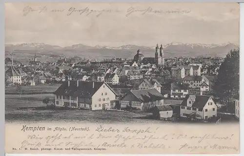 (101408) AK Kempten, Allgäu, Neustadt, Panorama 1905