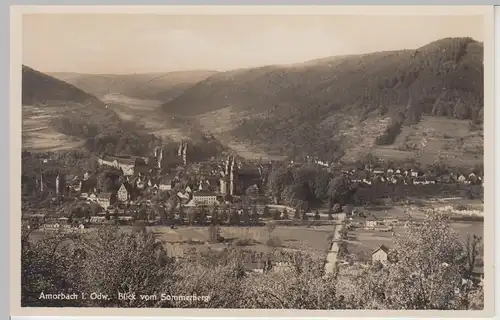 (101375) Foto AK Amorbach, Odenwald, Panorama vom Sommerberg, vor 1945