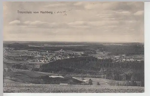 (101372) AK Traunstein, Blick vom Hochberg 1913