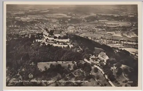 (101360) Foto AK Coburg, Veste, Hotel Festungshof, Luftbild, vor 1945