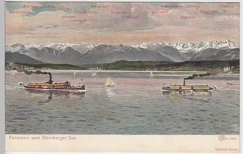 (101359) Künstler AK Starnberger See, Dampfschiffe, vor 1945