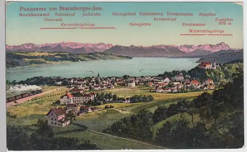 (101358) AK Starnberg, Panorama am Starnberger See, vor 1945