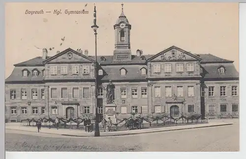 (101098) AK Bayreuth, Königl. Gymnasium, Jean Paul Denkmal 1919