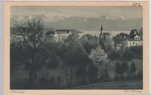 (101094) AK Starnberg, Ortsansicht, Kirche 1925