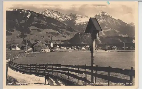 (101080) Foto AK Fischen, Allgäu, Wegkreuz, Sonderstempel 1941