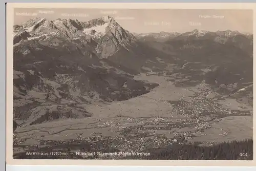 (101047) Foto AK Garmisch Partenkirchen, Blick vom Wankhaus, vor 1945