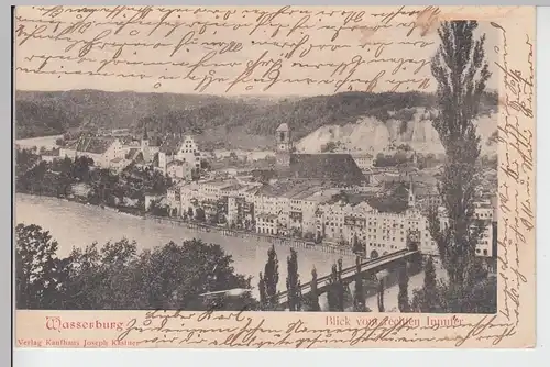 (101044) AK Wasserburg, Inn, Stadtansicht, Brucktor, St. Jakob 1901