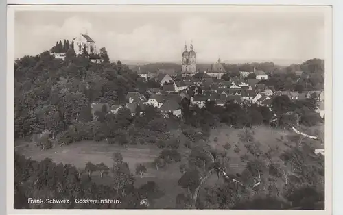(101034) Foto AK Gößweinstein, Panorama mit Burg und Basilika 1938