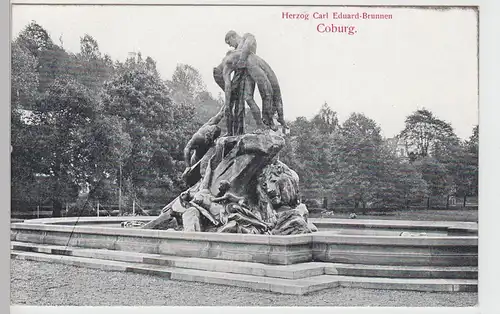 (101031) AK Coburg, Herzog Carl Eduard Brunnen, um 1908