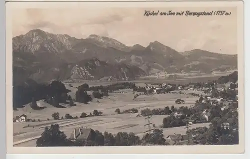 (101009) Foto AK Kochel am See mir Herzogstand, vor 1945