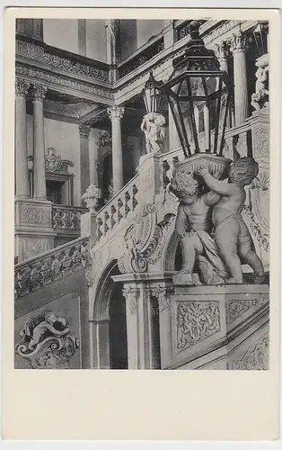 (100543) AK Schloss Weißenstein, Pommersfelden, Treppenaufgang 1952