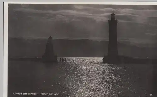 (100426) Foto AK Lindau, Bodensee, Hafen, Einfahrt 1939