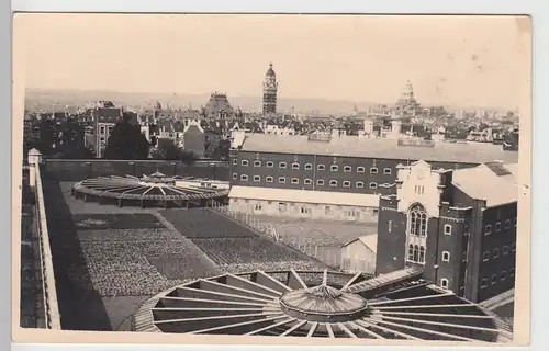 (97860) Foto AK unbekannte Stadt, Anlage mit Beeten, vor 1945