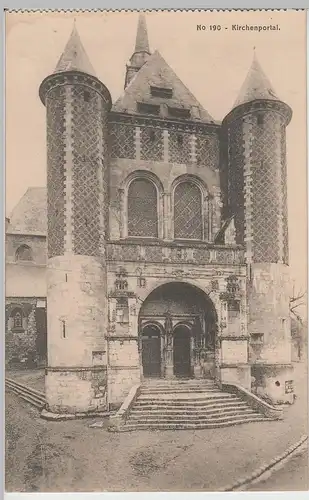 (69092) AK Kirchenportal mit Türmen, Ort unbekannt, vor 1945