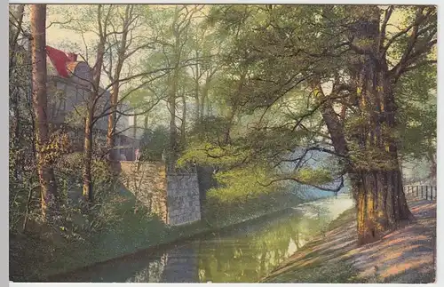 (51637) AK "Am Alten Wall", Kanal, Bahnpost 1911