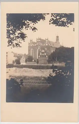 (22693) Foto AK Backsteinkirche mit Art Staffelgiebel, Ort unbek., vor 1945