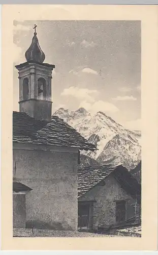 (107138) AK Kirche, Schindel gedeckt, Bergdorf, Verlag Italien 1944