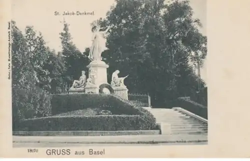 (838) AK Gruß aus Basel, St. Jakob Denkmal, bis 1905