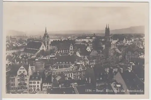 (53044) Foto AK Basel, Blick von der Peterskirche, 1925