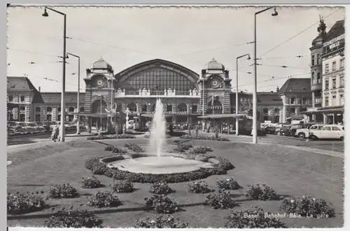 (14603) Foto AK Basel, Schweiz, Bahnhof, nach 1945