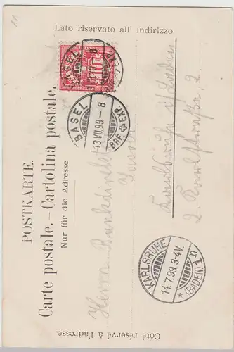 (112788) AK Basel, Rheinbrücke 1899