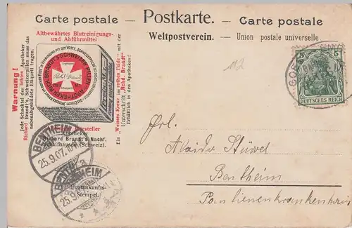 (105450) AK Basel, St. Jakobs-Denkmal, Bahnpost 1907