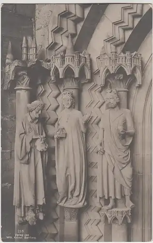 (98992) Foto AK Bamberg, Dom, Figuren an der linken Gnadenpforte, vor 1945