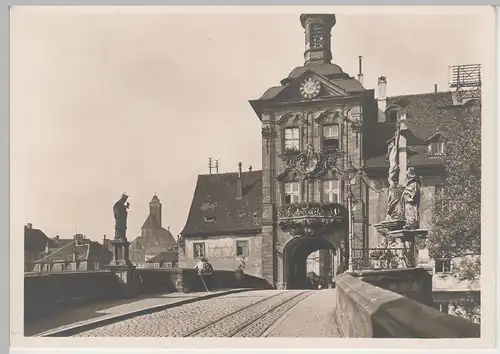(81014) Foto AK Bamberg, Regnitzbrücke, Rathausturm, vor 1945