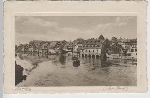 (71846) AK Bamberg, Klein Venedig, Karte auf Büttenkarton vor 1945