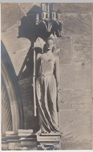 (7025) Foto AK Bamberg, Dom, Statue der Synagoge, um 1922